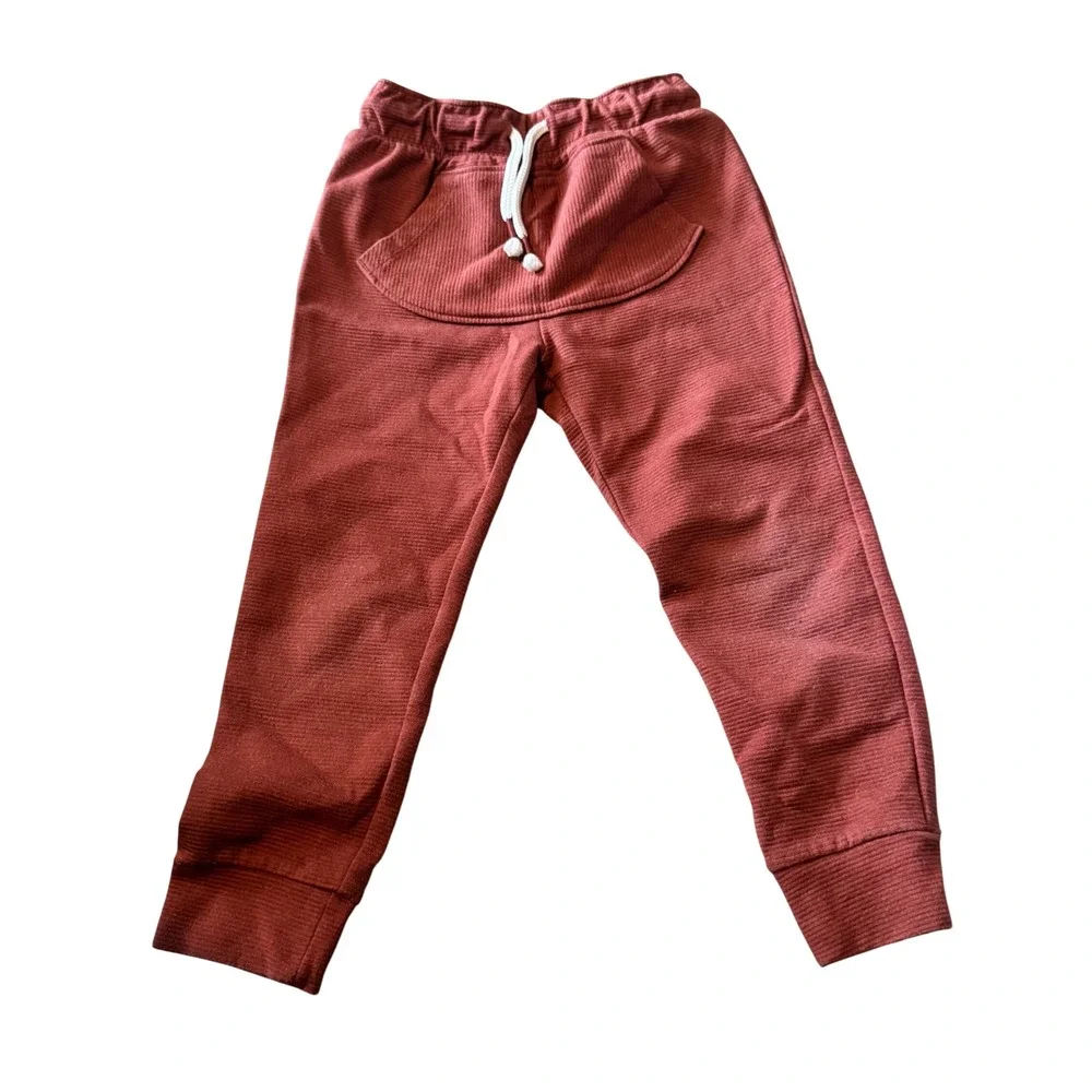 Cat & Jack Toddler Boys Girls Rust Ribbed Knit Jogger Pants Size 4T Terracotta